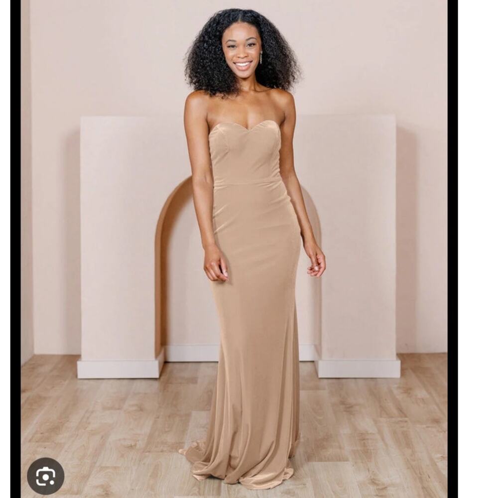 Revelry Quinn Velvet Dress Champagne  10